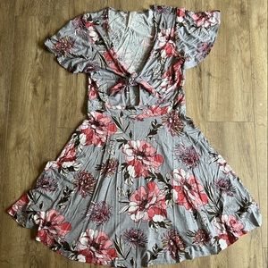 Grey and floral dress